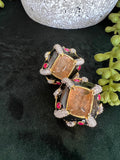 DW inspired statement stud with Doublet stones and CZ