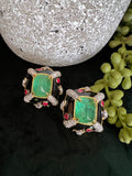 DW inspired statement stud with Doublet stones and CZ