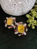 DW inspired statement stud with Doublet stones and CZ