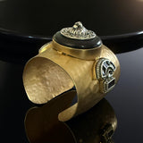 Brand inspired hammered texture thick cuff