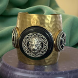 Brand inspired hammered texture thick cuff