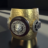 Brand inspired hammered texture thick cuff