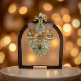 Peacock motif statement Meena earrings