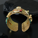 Matte gold hammered texture fusion cuff