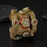 Matte gold hammered texture fusion cuff