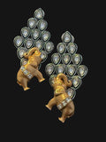 Dual tone copper base earrings with Elephant design