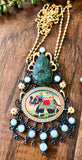 Beautiful victorian and gold pendents with hand painting