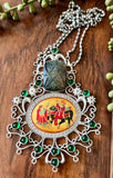 Beautiful victorian and gold pendents with hand painting