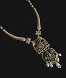 Stunning Inlay pendant set on delicate hasli chain