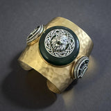 Brand inspired hammered texture thick cuff