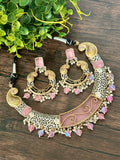 Thick dual tone GS hasli with matching earrigns
