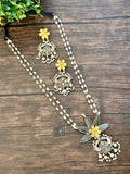 Long dual tone pendant set