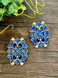 Dual Tone Long pendant set on seed pearls with elephant motif