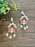 Dual tone long pendant set with unicorn motif
