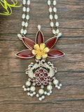 Long dual tone pendant set