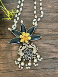 Long dual tone pendant set