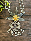 Long dual tone pendant set