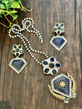 Dual tone GS delicate pendant set
