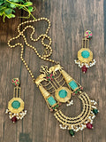Pendant set with Rajwadi pendant with elephant motif