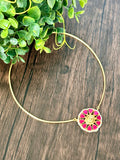Delicate hasli with jadau flower pendant