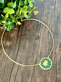 Delicate hasli with jadau flower pendant