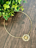 Delicate hasli with jadau flower pendant