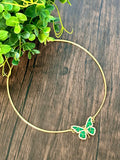 Delicate hasli with jadau butterfly pendant