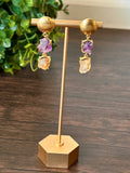 Contemporary earring with druzy stones