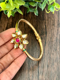 Flower motif Bikaneri Kundan kada bracelet