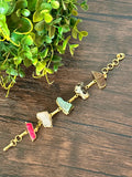 Brass based Modern druzy stone bracelet on chain