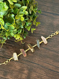Brass based Modern druzy stone bracelet on chain