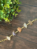 Brass based Modern druzy stone bracelet on chain