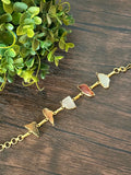 Brass based Modern druzy stone bracelet on chain