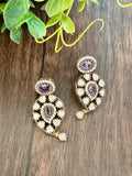 Delicate mango design studs in Mossanite stone