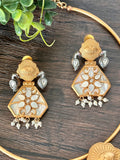 Copper base statement hasli with matching earrings