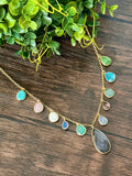 Modern multi stones dainty necklace