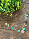 Modern multi stones dainty necklace
