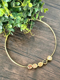 Modern thin hasli with druzy stone