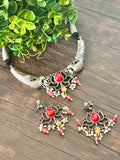 Dove motif hasli with flower pendant
