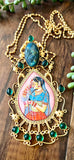 Beautiful victorian and gold pendents with hand painting