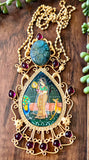 Beautiful victorian and gold pendents with hand painting