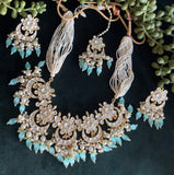 Stunning chandbali design full set in pachi with mint beads