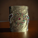 Thick basket weave statement cuff