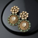 Stunning polki kundan set with mint stones