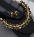 Beautiful delicate Meenakari kundan necklace