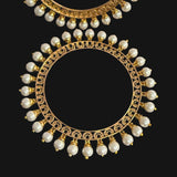 Delicate thin pacheli bangle with pearl accents