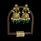 Stunning jadau kundan lakshmi pendant set in seed pearls strings