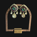 Delicate hand carved stone pendant on seed pearls