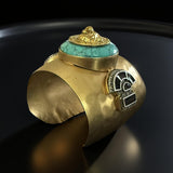 Brand inspired hammered texture thick cuff