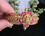 Delicate temple bracelet with Goddess Lakshmi and kemp stones